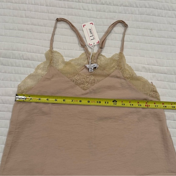 NWT L Love Tan Lace Tank Top Size Small - Picture 5 of 6